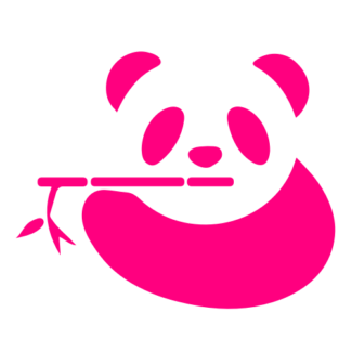 Panda Eating Bamboo Decal (Hot Pink)
